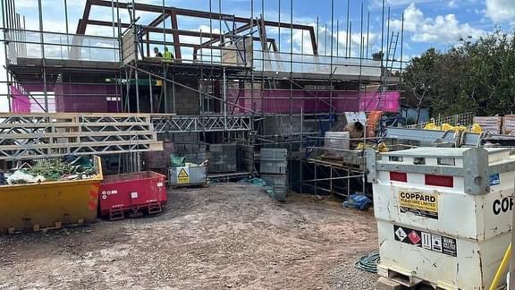 New build scaffolding in Roedean